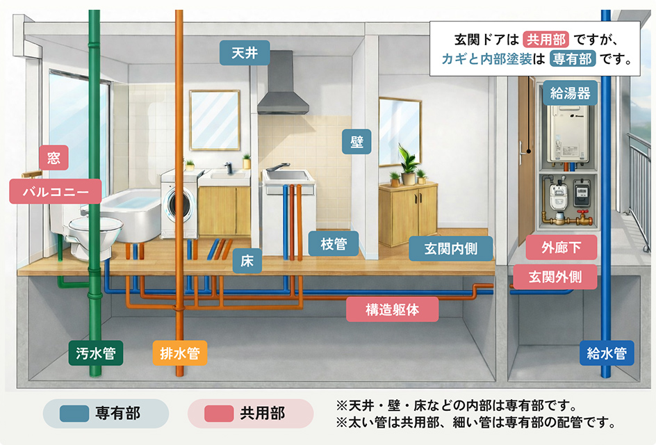 どこまでが自分の責任？マンションの専有部・共用部の境界線